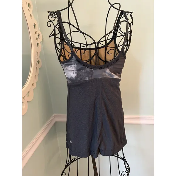 LULULEMON‎ gray White tank tie dye grey top size 4 - Image 3