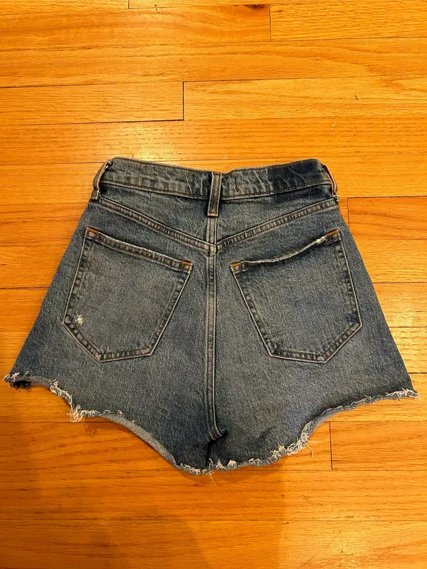 Abercrombie High Rise Denim 90s Cut Off Shorts - Image 3