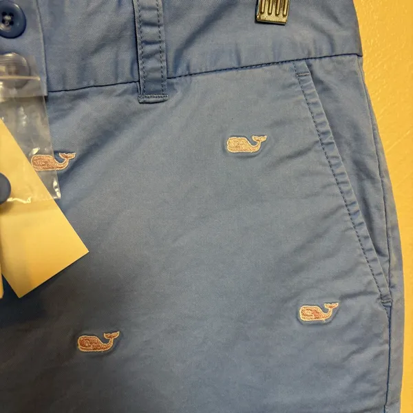NWT Vineyard Vines Women’s Shorts‎ Coneflower Blue Dayboat Embroidered Whales 10 - Image 2