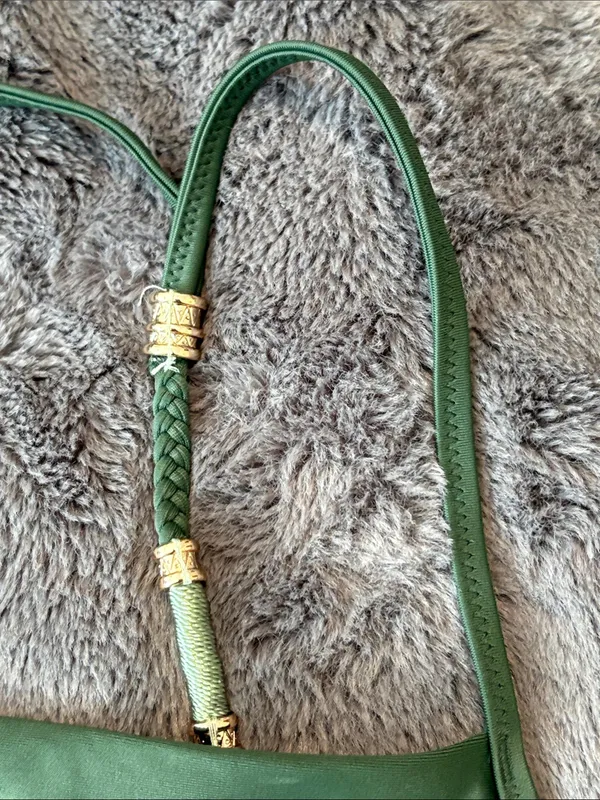NWOT Aerie Olive One Shoulder Bandeau Swim Top size L - Image 4
