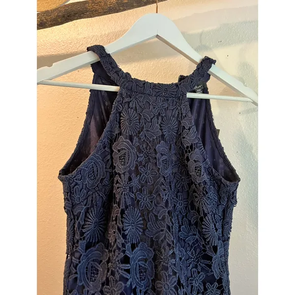 Lulu's Love Poem Navy Blue Floral Lace Sleeveless Cocktail Dress NEW Size XXS - Image 10