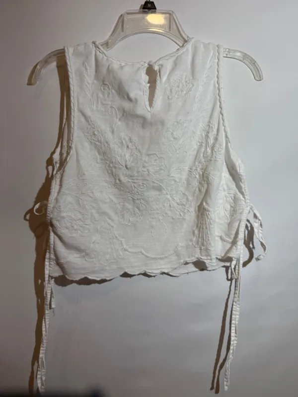 Free People Faded Gardens Tank Floral Embroidered Cotton Top Size S - Image 4