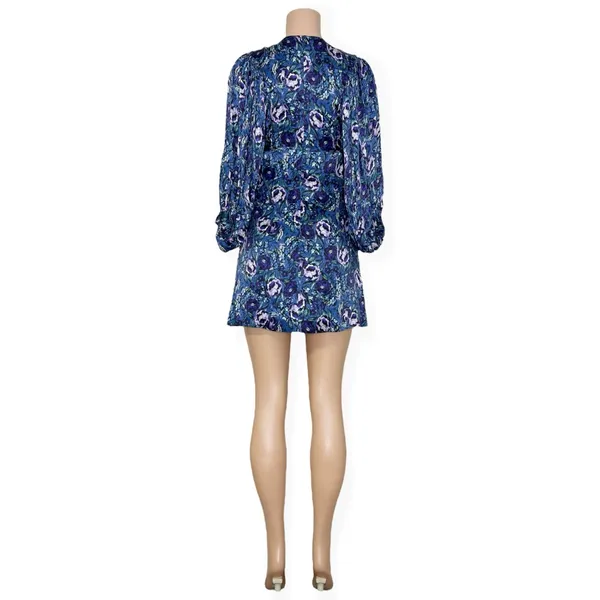 AMUR Steph Mini Dress, Azure Abstract Floral Print, 0 (US) - Image 11