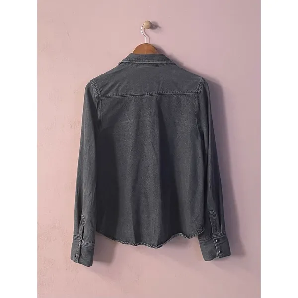 H&M Black Wash Denim Shirt Jacket Size S GUC - Image 2