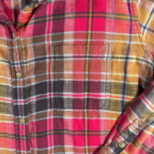 American Eagle Boyfriend Fit Button Up Flannel Sz S - Image 5