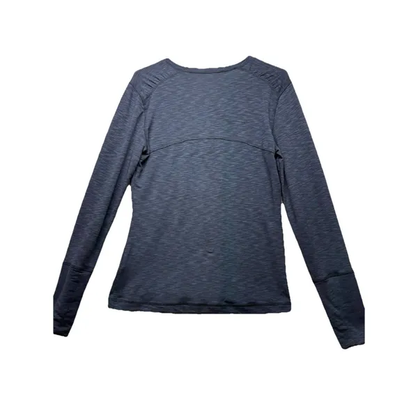 Title Nine Matahari Long Sleeve V-Neck Top Navy Space Dye Thumbholes Womens S - Image 4