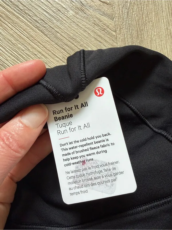 Lululemon Run For It All Beanie Black One Size Outdoor Sporty - Image 4