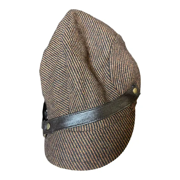 Wool & Leather Academia Cap Women's Brown Winter Hat - Image 5