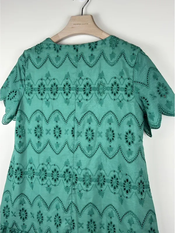 Emery Rose Green Eyelet Embroidered Babydoll Mini Dress NWT Size S Boho - Image 6
