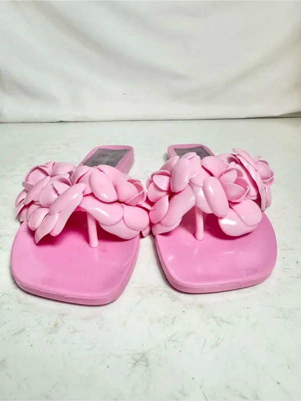Jeffrey Campbell Light Pink Fleuris Jelly Flip Flops Sandals Size 8 - Image 3