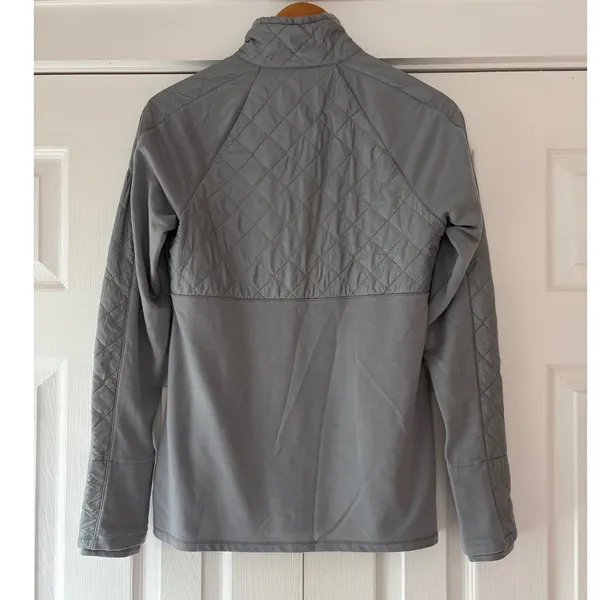 Athleta Womens Gray Quilted Hybrid Quarter Zip Pullover Sweatshirt Size M‎ - Image 2