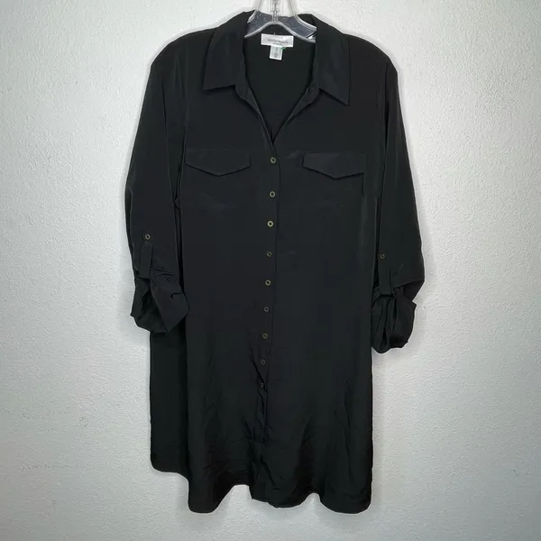 Motherhood Maternity Shirt Dress‎ Black - Image 3