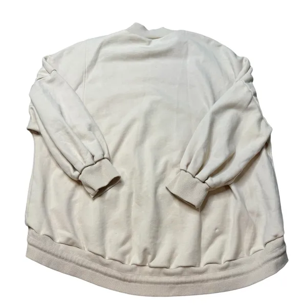 🤍 Nap Cotton Drawstring Hem Sweatshirt 🧶 Beige Oversized Pocket‎ Pullover M ✨ Yellow Size M - Image 5