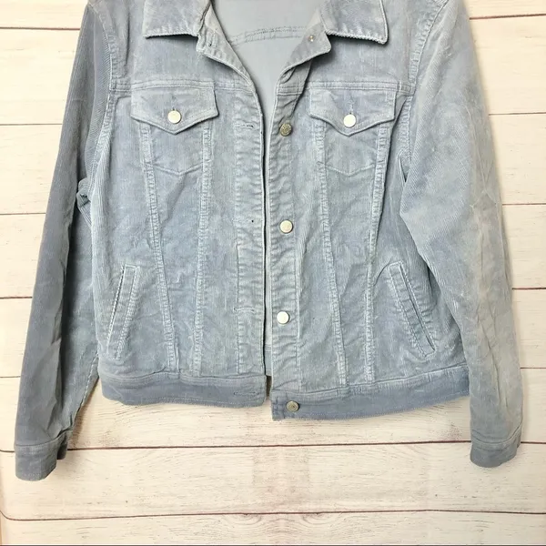 Sonoma Y2K Button Down Corduroy Trucker Shacket Jacket‎ L - Image 3