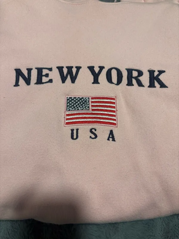 New York USA Hoodie Pink Size L - Image 7