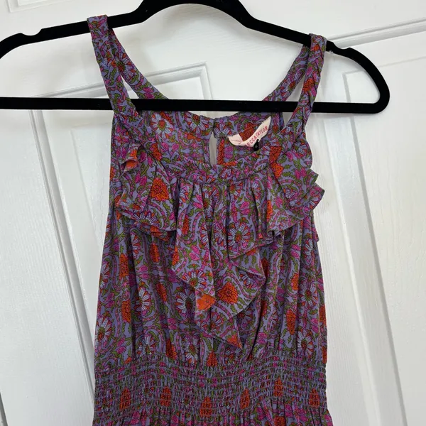 Womens Rebecca Taylor Pink Multicolor Floral Sleeveless Silk dress - Image 3