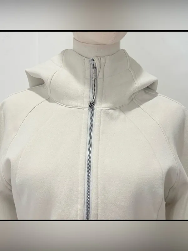 Lululemon Scuba Full-Zip Cropped Hoodie Size 8 Bone Athleisure Lounge Minimal - Image 6