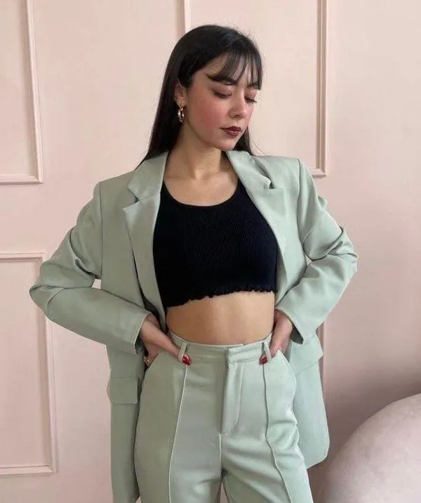 Mint Green Trousers Size M - Image 2