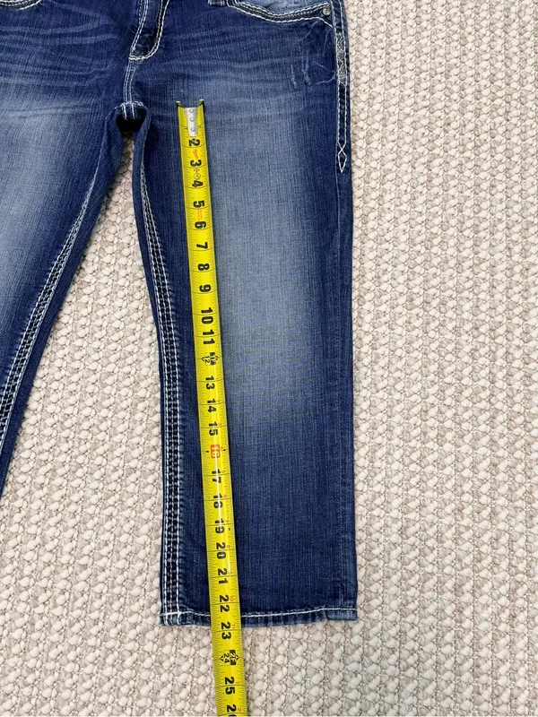 Rock Revival Betty cropped denim capri jeans size 32 - Image 5