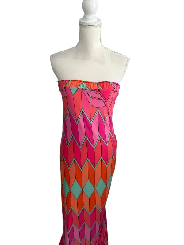 ANALILI Strapless Tie Back Column Maxi Dress Size XS - Image 7