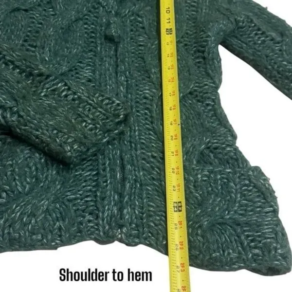 Anthropologie Sleeping‎ on Snow Green Knit Wool Blend Zipup Jacket Cabin Cozy S - Image 13