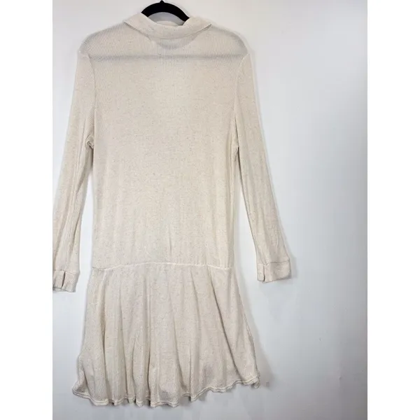 FP Beach x Revolve Lively Women Romper Beige Linen Ribbed V Neck Waist Tie Small - Image 11