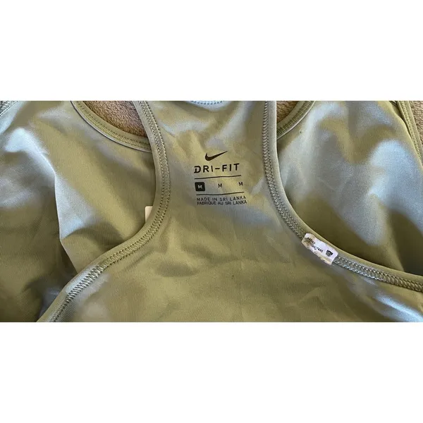Nike Racerback‎ Dri-FIT Women's Size Medium Workout Sports Bra Soft Green - Image 3