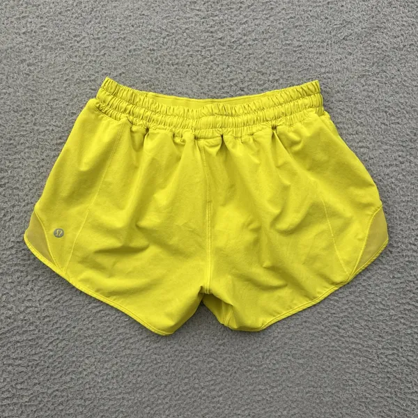 Lululemon Hotty Hot Shorts Low Rise 4" Sonic Yellow Athletic Athleisure Women 6 - Image 2