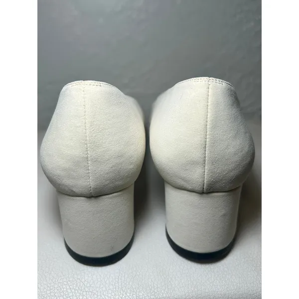 Talbots Block‎ 1.75" Heel Pumps Criss Cross Straps Classic Shoes 7.5N Cream - Image 5