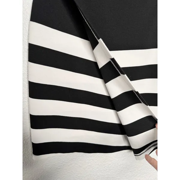 BB Dakota Black and White Striped Wrap Skirt Size M - Image 2