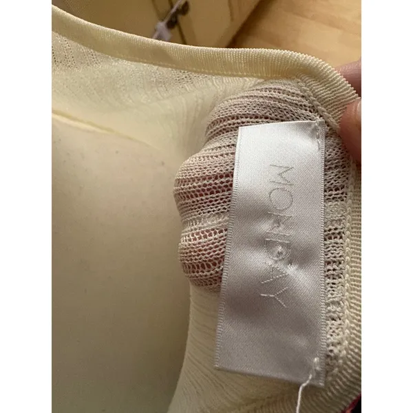 Monday Swimwear White Knit Sheer Open Back Dress Cover Up Resortwear Size P XS - Image 3