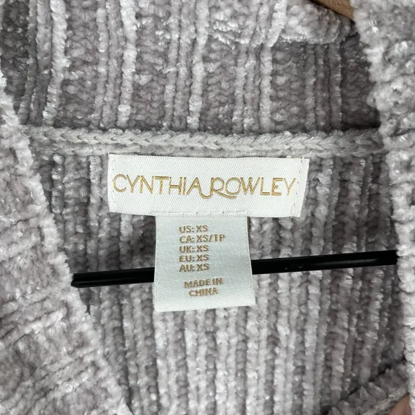 Cynthia Rowley XS Chenille Turtleneck Sweater Beige Gray Super Soft Cozy Knit - Image 6