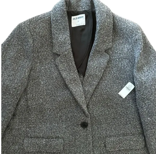 NWT Soft brushed oversized blazer in gray black size XL - Image 14