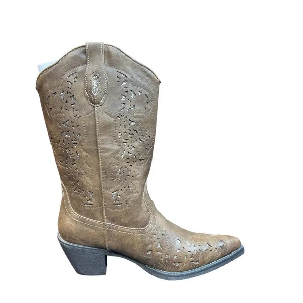 Roper‎ Western Boots Womens Alisa Glitter Brown Size 9 New - Image 3
