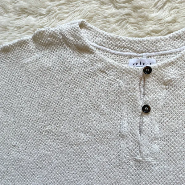 Velvet By Graham And Spencer Poncho Butterfly Sleeve Knit Pullover Cream M - Image 4