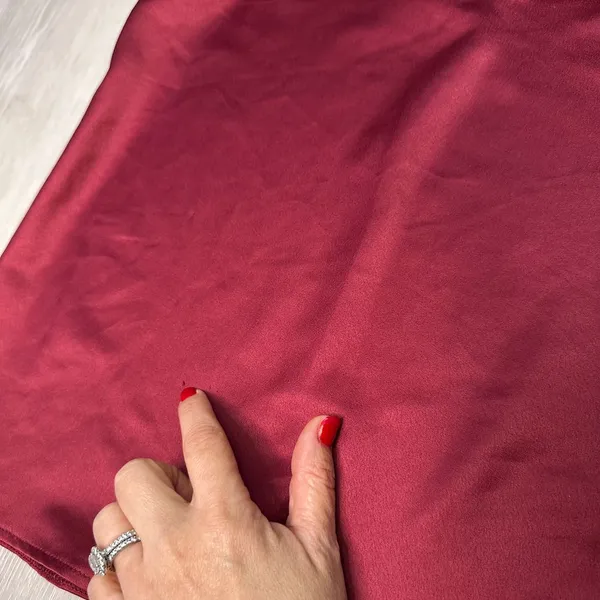 Zara satin burgundy adjustable spaghetti strap wine‎ red tank size medium - Image 6