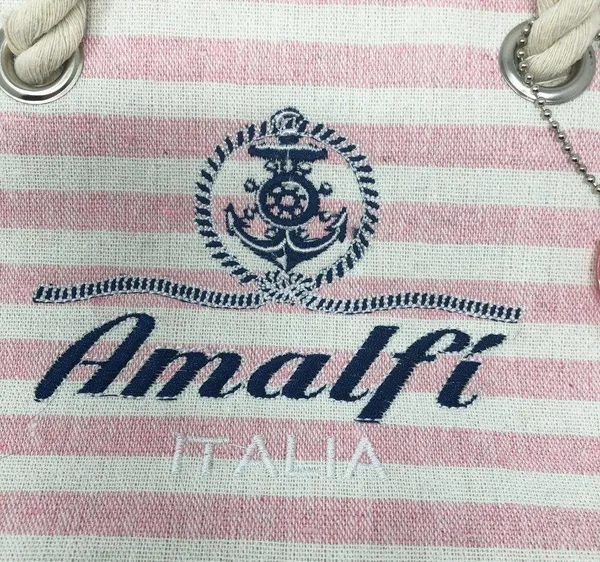 Small Striped Handbag Pink/White - Image 2