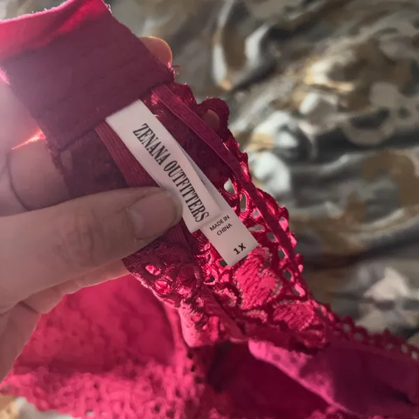 1X zenana outfitters pink magenta lace halter bralette - Image 6