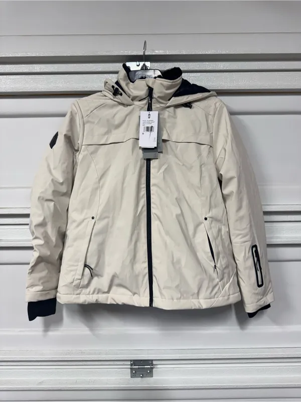 Free Country Women's Thermo Ski Softshell Snow Jacket Oyster White Large - Image 3