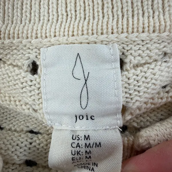 JOIE Sansa Open Knit Sweater Women's Medium Cream Long Sleeve V-Neck - Image 5