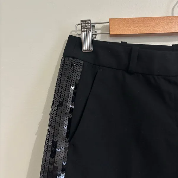 MICHAEL Michael Kors Sequin Black Mini Shorts Sz 2 - Image 4