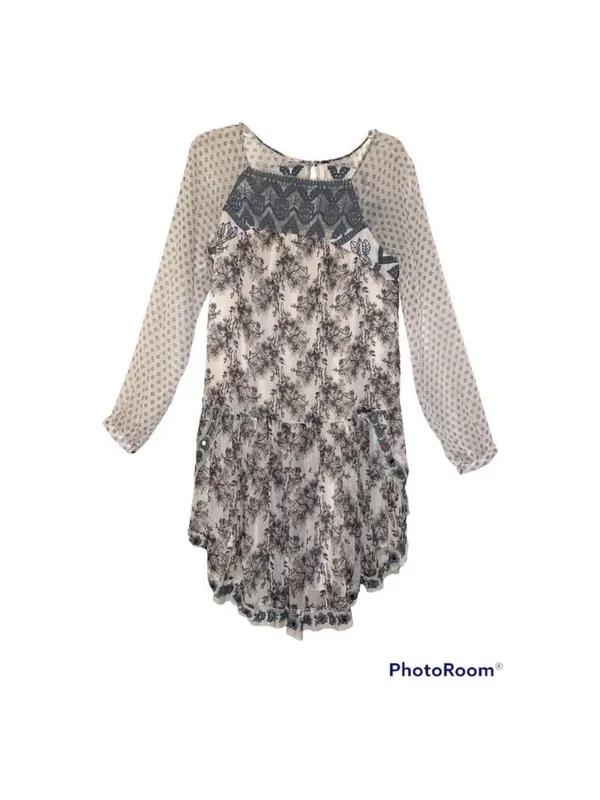 Free people Elsie Sheer Lace Boho Dress in Magnolia Combo - Image 3