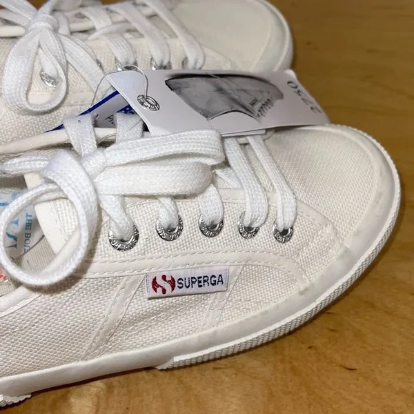 Superga Unisex 2750 Cotu Classic Canvas Lace-up‎ Sneakers Ivory Sz M 4.5/W 6 NWT - Image 6