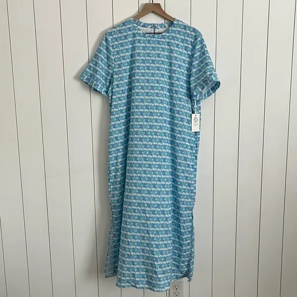 Tuckernuck Hyacinth House Blue Geometric Brentwood Caftan Dress - Image 2