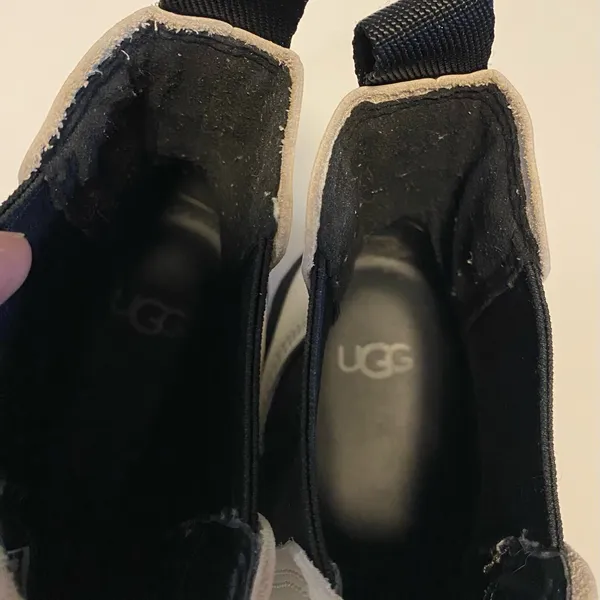 UGG Black and White Jasmine Markstrum Waterproof Leather Chelsea Ankle Boots - Image 6