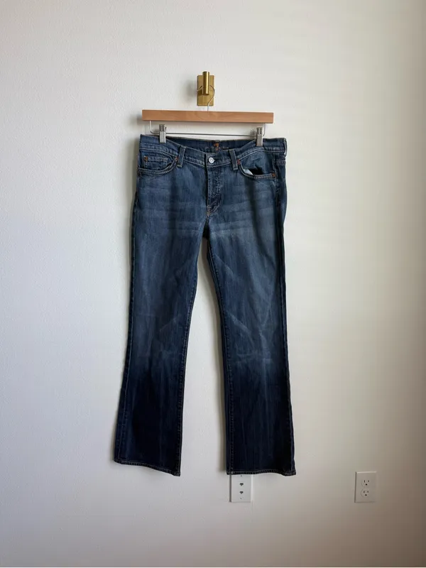 7 For All Mankind Boycut Jeans Bootcut Medium Wash Denim Size 32 - Image 2