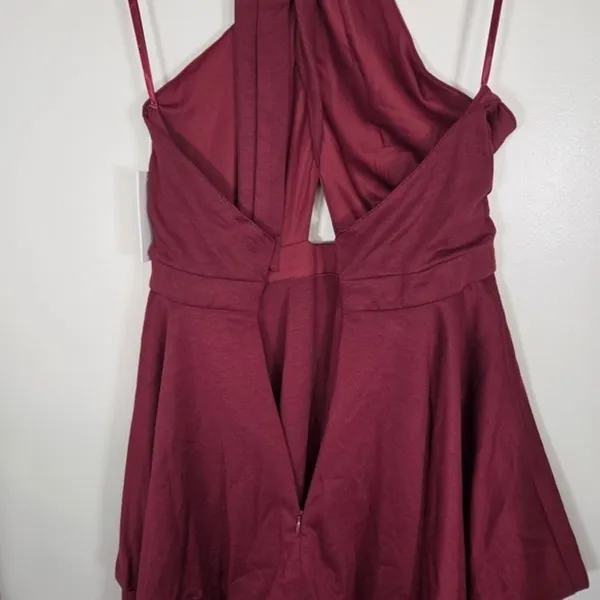 Alyce Paris Kalani Hilliker Burgundy Halter Keyhole Homecoming Dress M NWT - Image 7