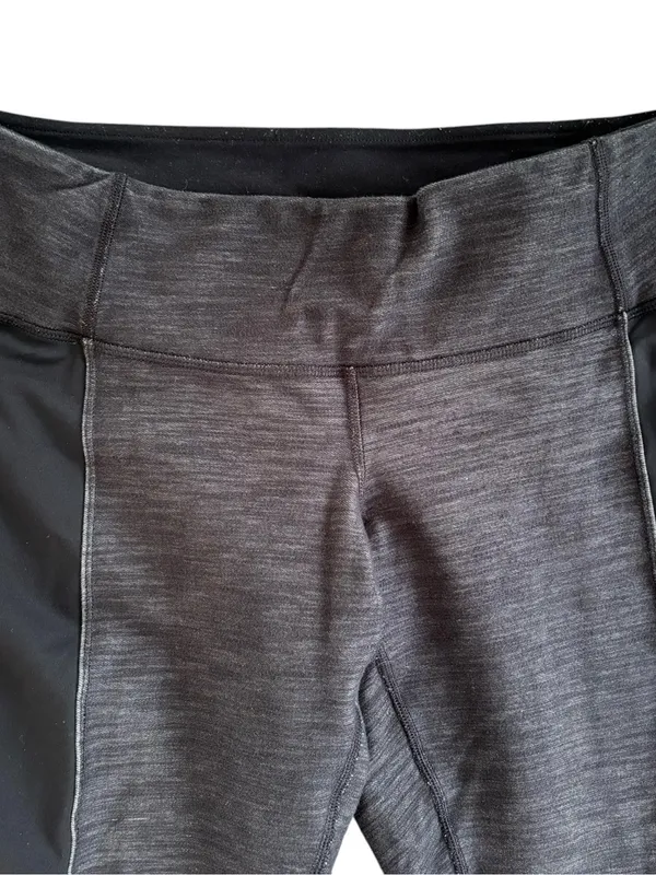 Lululemon Virtue Energy Pant Black Slub Denim/Black Sz 8 Athletic Performance - Image 5