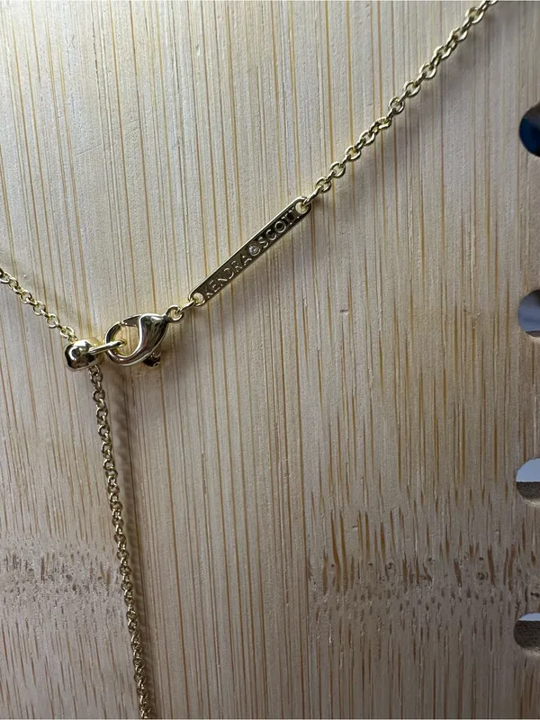 NWT Kendra Scott Gold 14k over Brass Oval Teardrop Accent Necklace Choker - Image 5