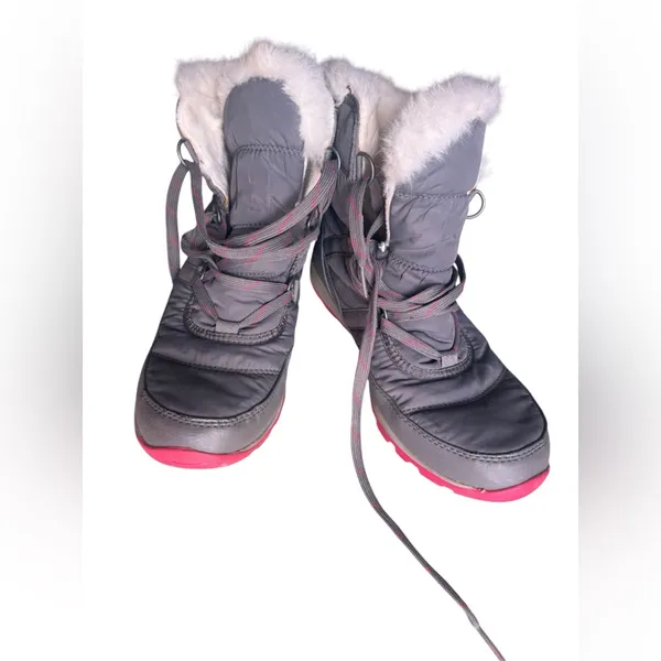 Sorel Whitney II Pink Grey Snow Water Proof Outdoor Hiking Rain Boots Size 10 - Image 3